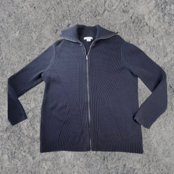 Liz Claiborne Sweaters - Liz Claiborne Blue pinstripe long sleeve zip up sweater 3X